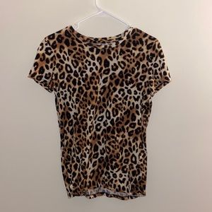PINK cheetah print t shirt XS